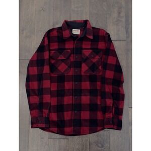 Wrangler Authentic Flannel Shirt Mens Size S Red Black Buffalo Plaid Button Down